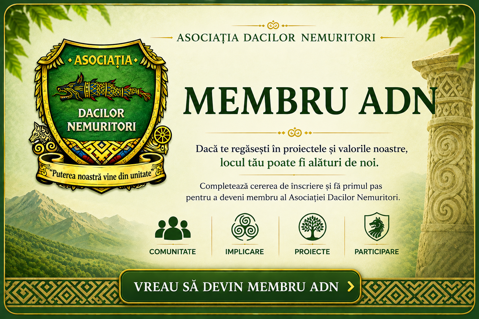 Vreau să devin membru ADN - Asociația Dacilor Nemuritori